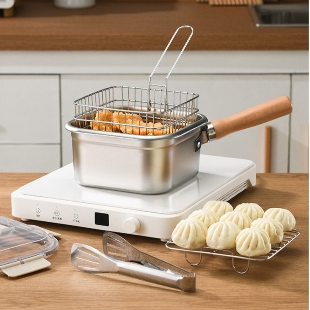 Camping Cooking Utensils Storage - Frigideira portátil de aço inoxidável formato
