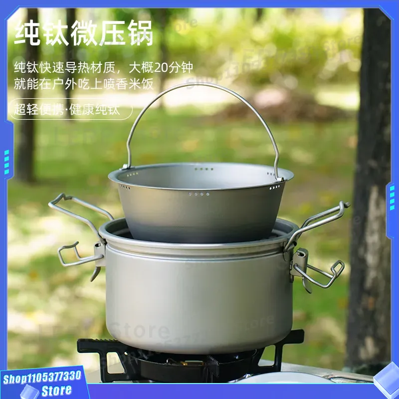 Camping Cooking Vessel - Panela de Camping em Titânio Puro,