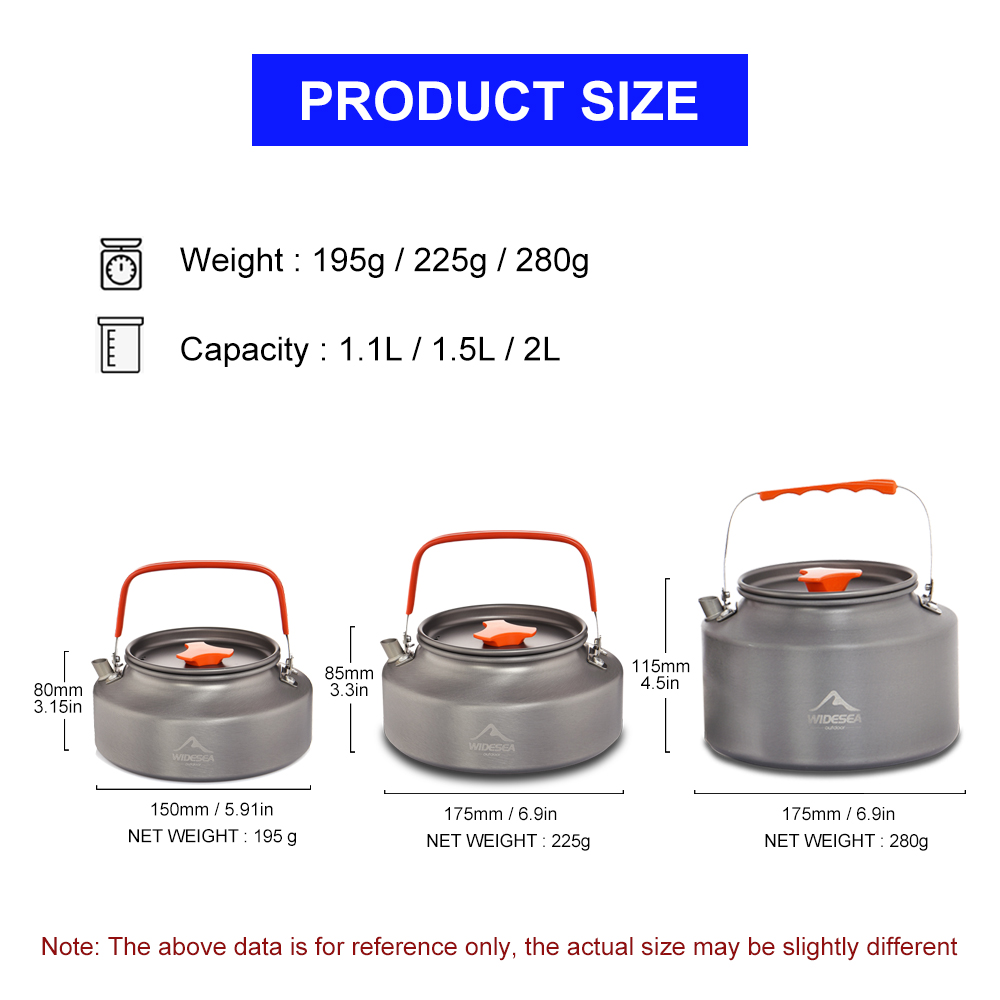 Widesea-Camping Chaleira, 1.1L - Camping Cooking System avaliação e preço
