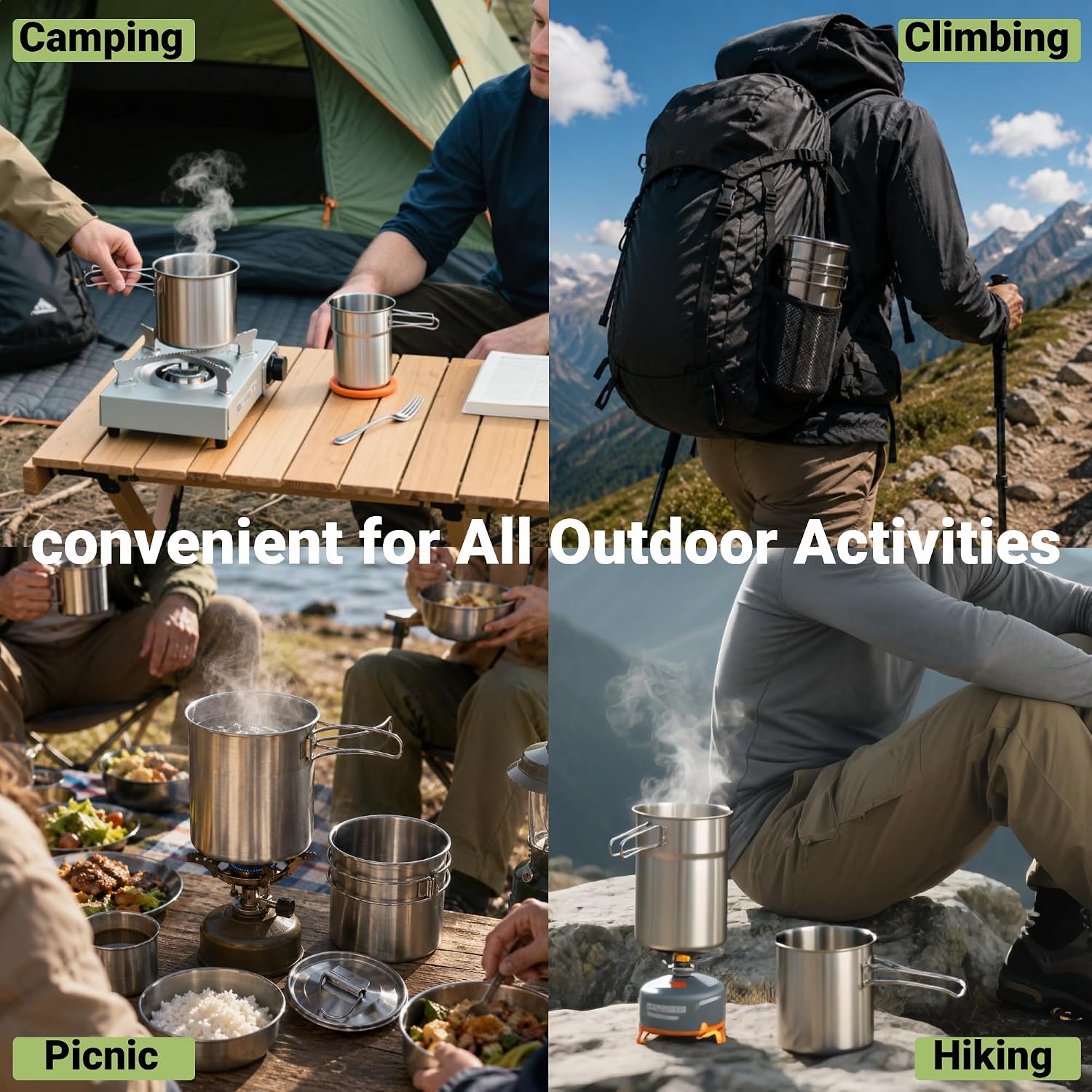 Canecas Dobráveis para Camping - Camping Cooking Backpack avaliação e preço