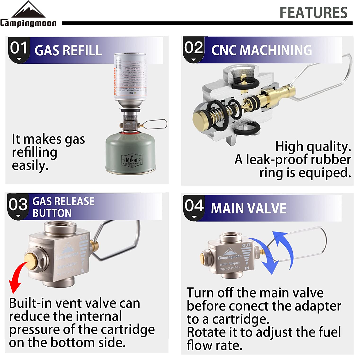 Adaptador de fogão a gás, econ - Camping Cooking Butane avaliação e preço
